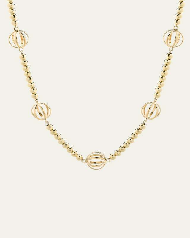 Prisma 18K Yellow Gold Ball Chain Necklace, 16-18"L